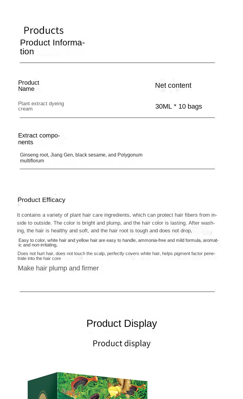 30mlX10-Pack Hair Dye