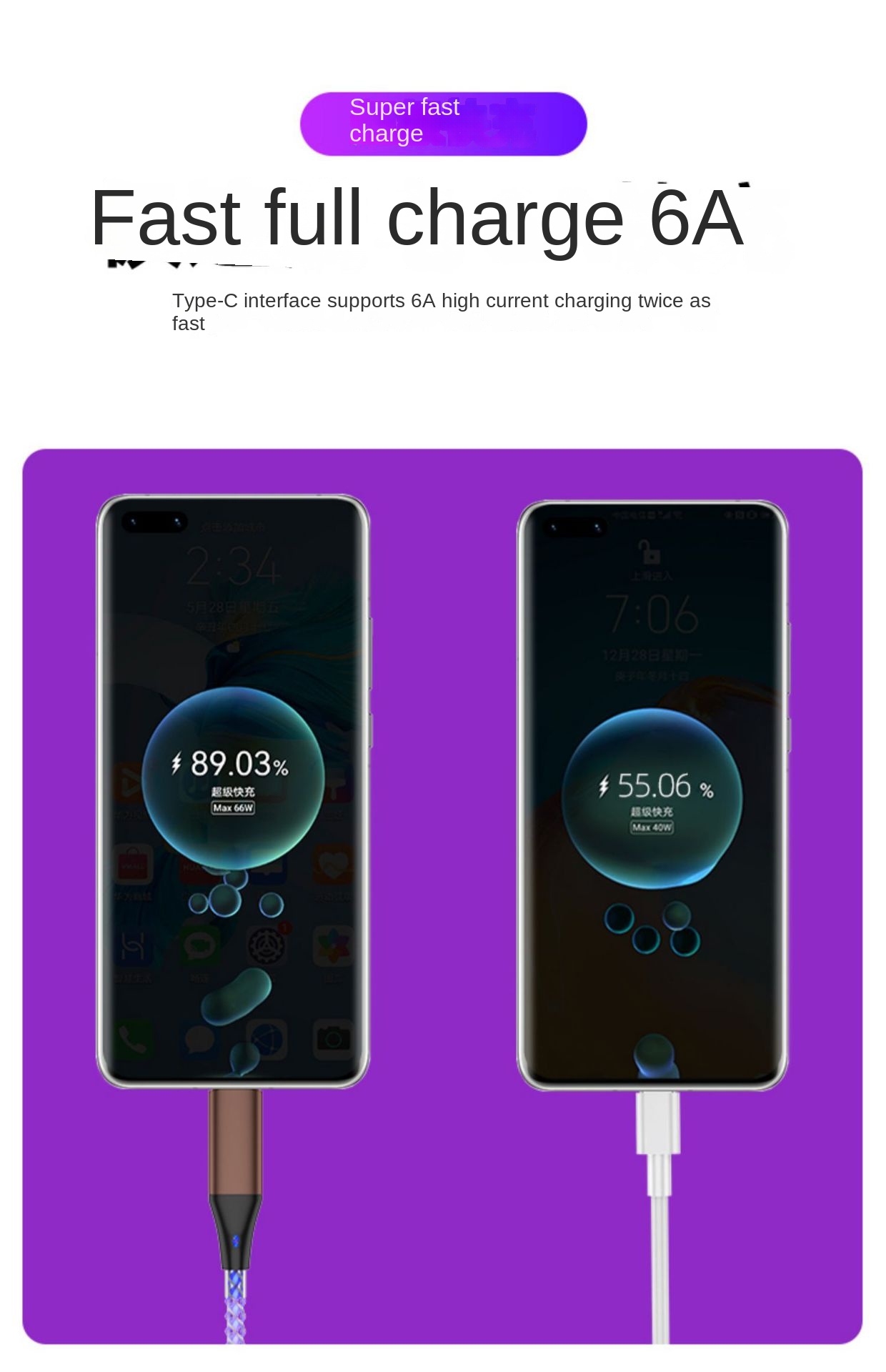 66W Super Fast Charging Data Cable