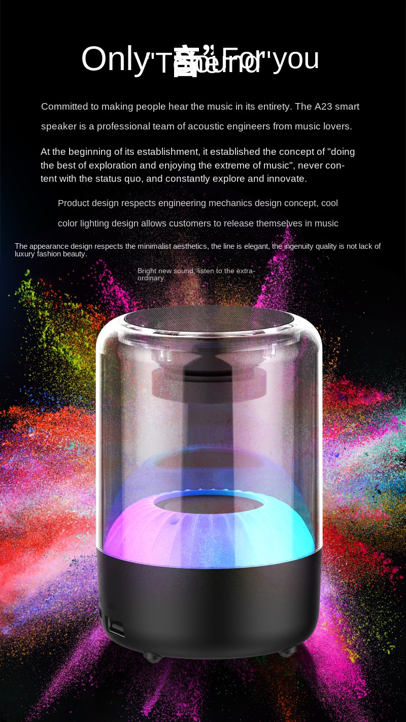 Wireless Bluetooth sound box with RGB lights