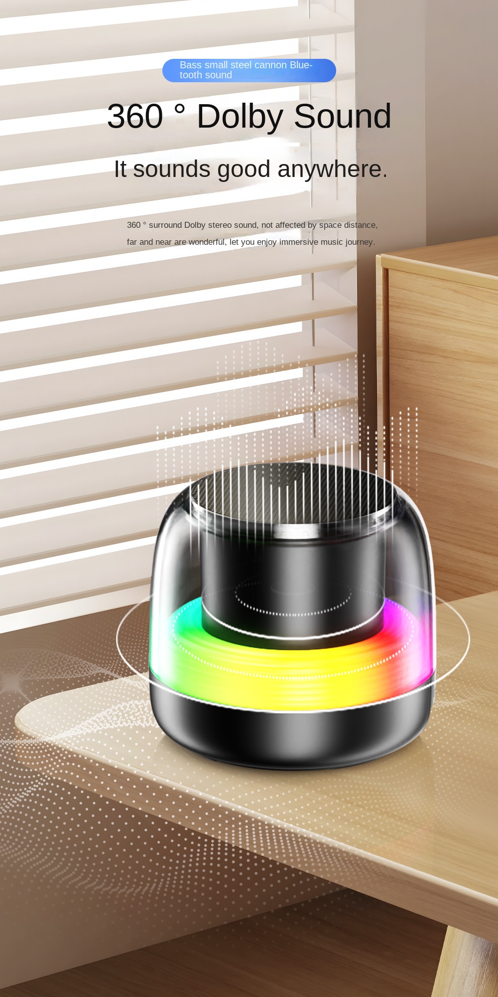 Wireless Bluetooth sound box with RGB lights