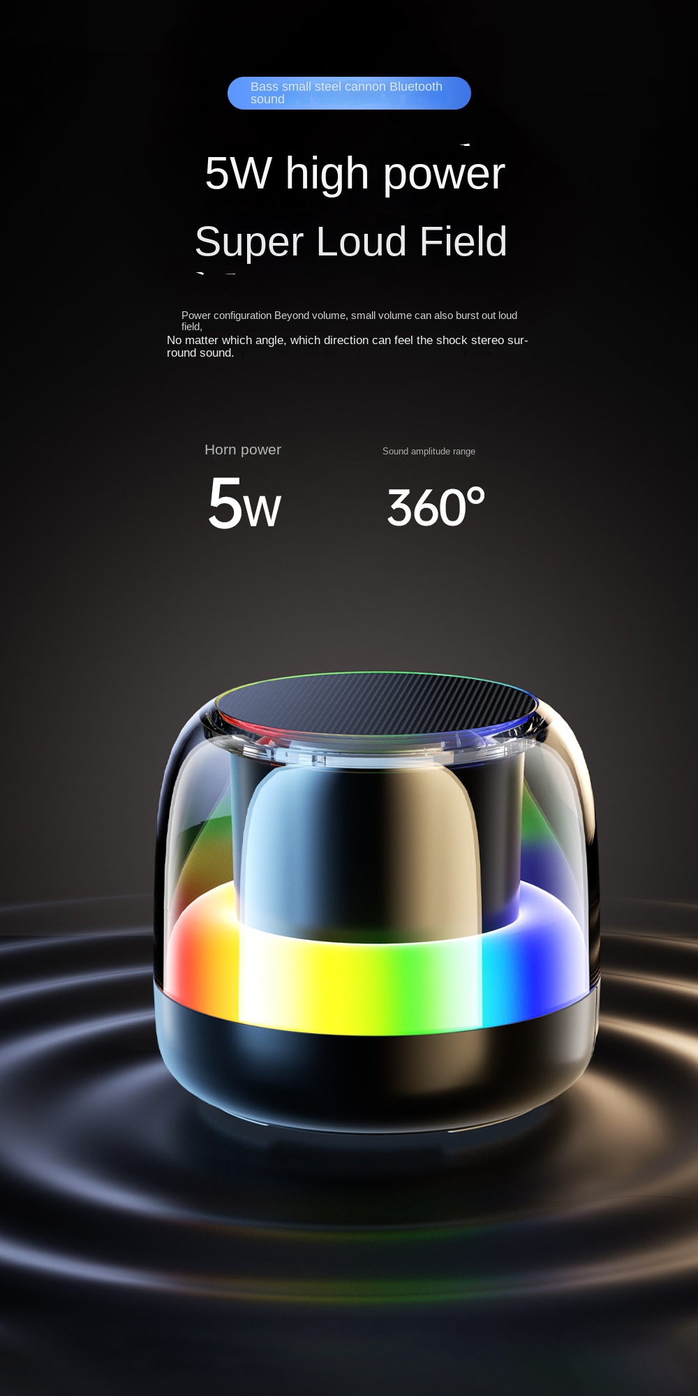 Wireless Bluetooth sound box with RGB lights