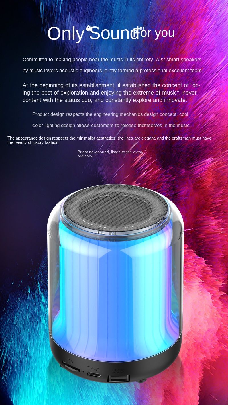Wireless Bluetooth sound box with RGB lights