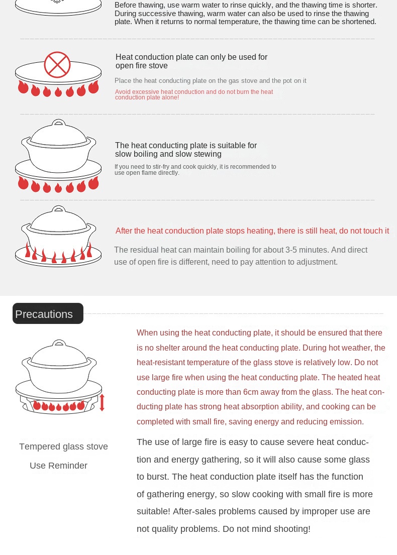Kitchen Stove Heat Thawing Plate