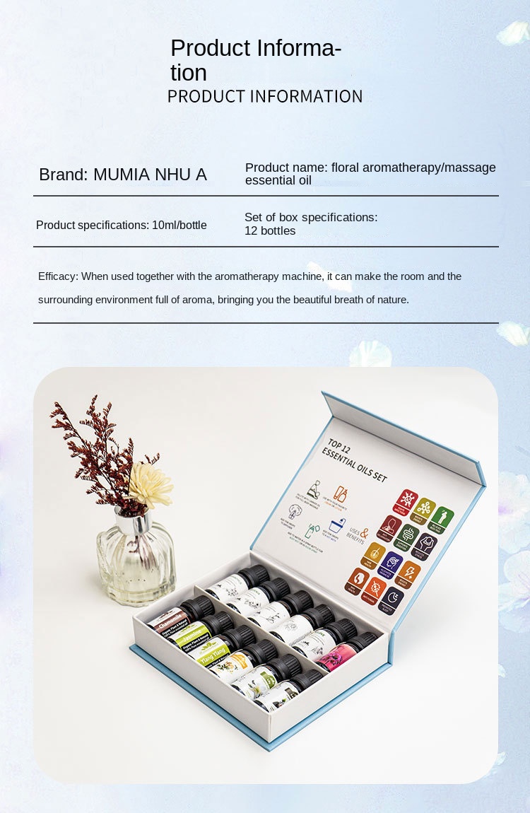 12-pc Flower Essential Oil Set