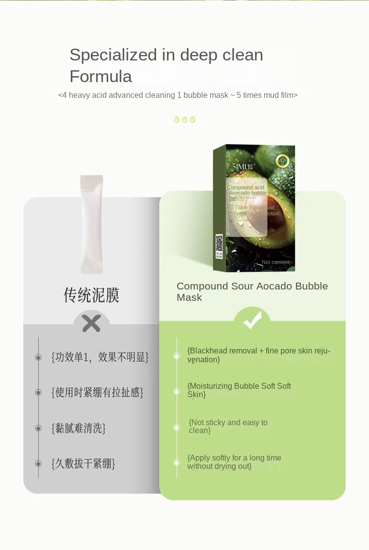 Silk Avocado Bubble Mask