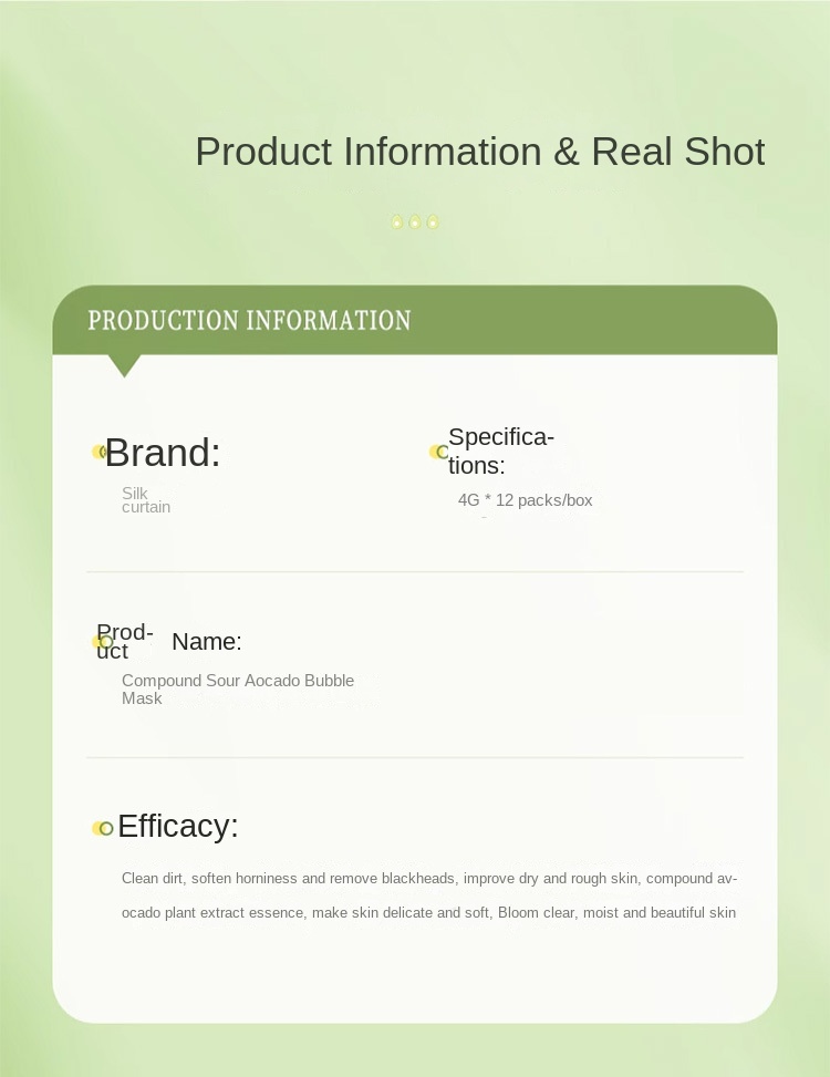 Silk Avocado Bubble Mask