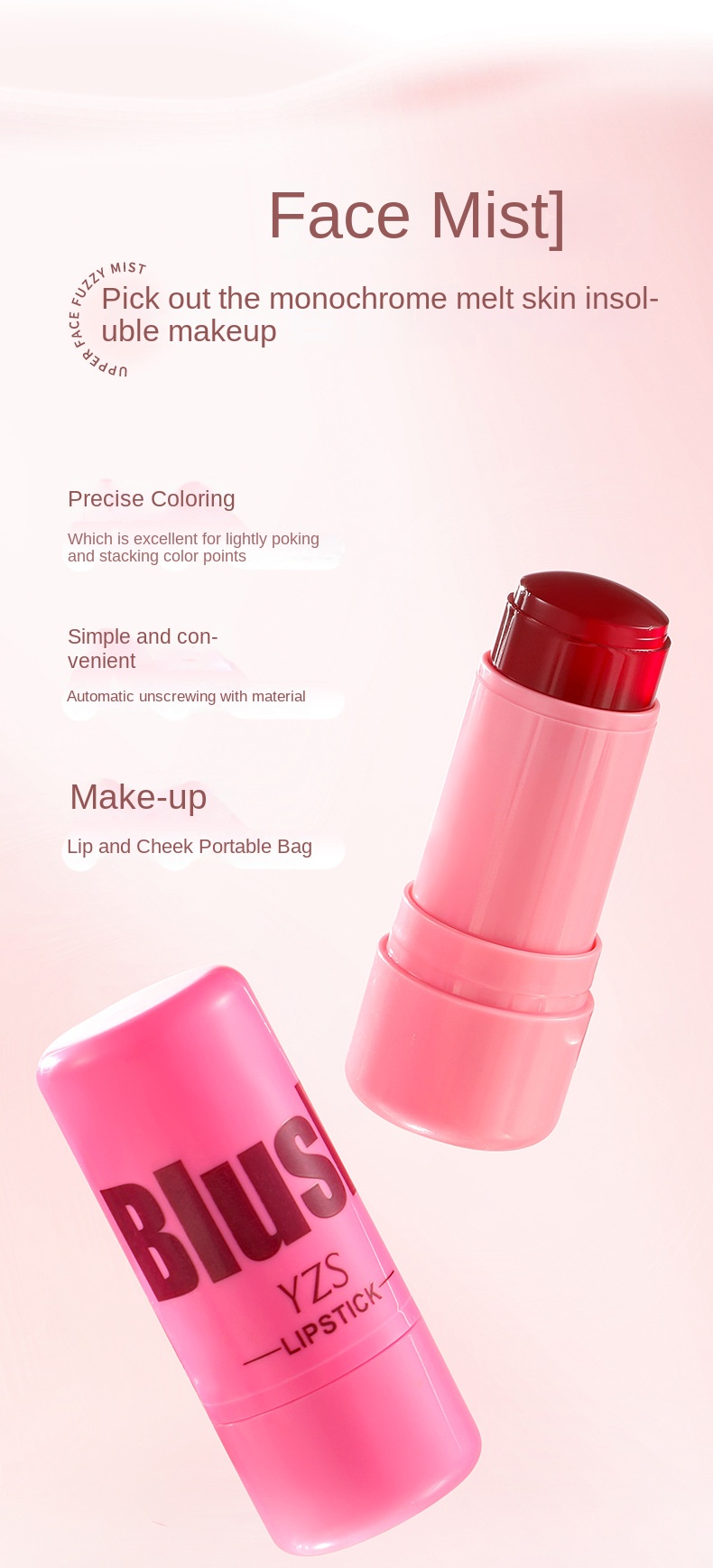 Crystal Cheek and Lip Dual-Use Blush Stick