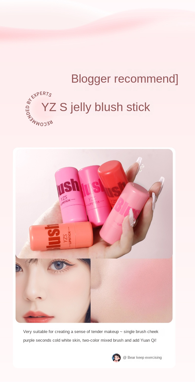 Crystal Cheek and Lip Dual-Use Blush Stick