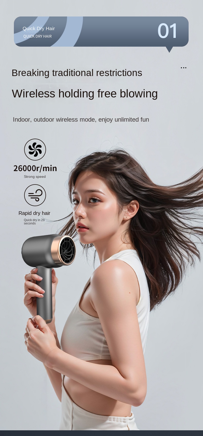 Wireless Hair Dryer