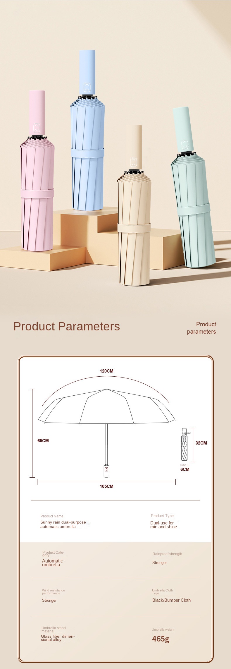 Automatic UV Sun Umbrella