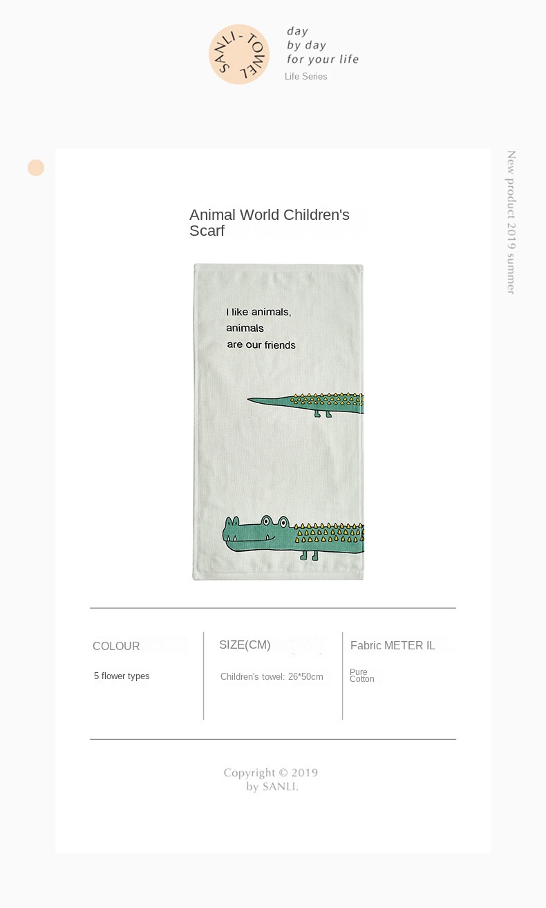 Cartoon Print Cotton Kids Towels Wholesale