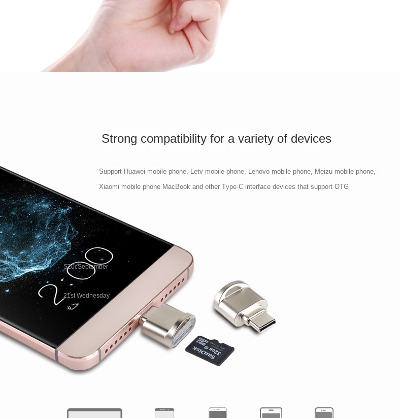 Mini Huawei Type-C OTG Card Reader