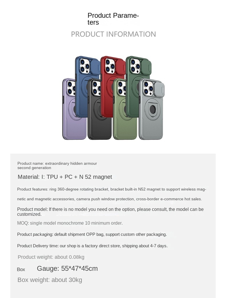 Magnetic Phone Case with Ring Stand