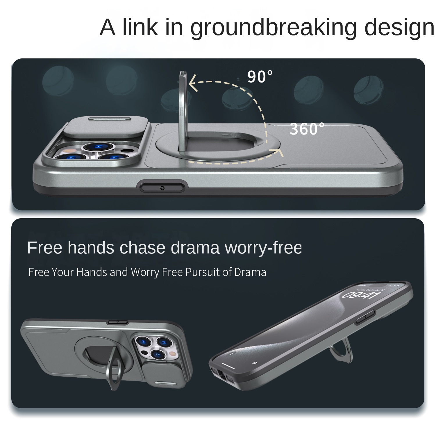 Magnetic Phone Case with Ring Stand