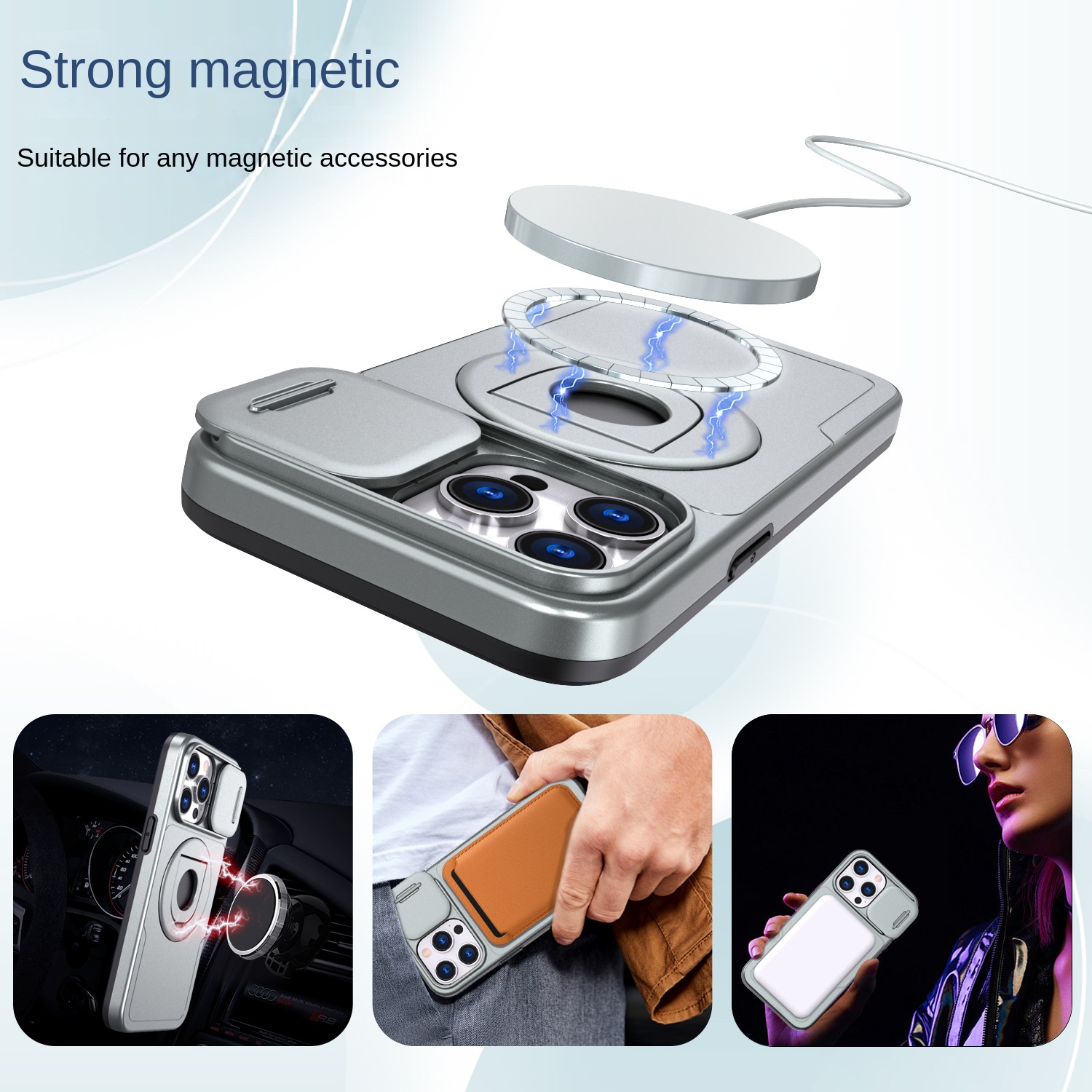 Magnetic Phone Case with Ring Stand