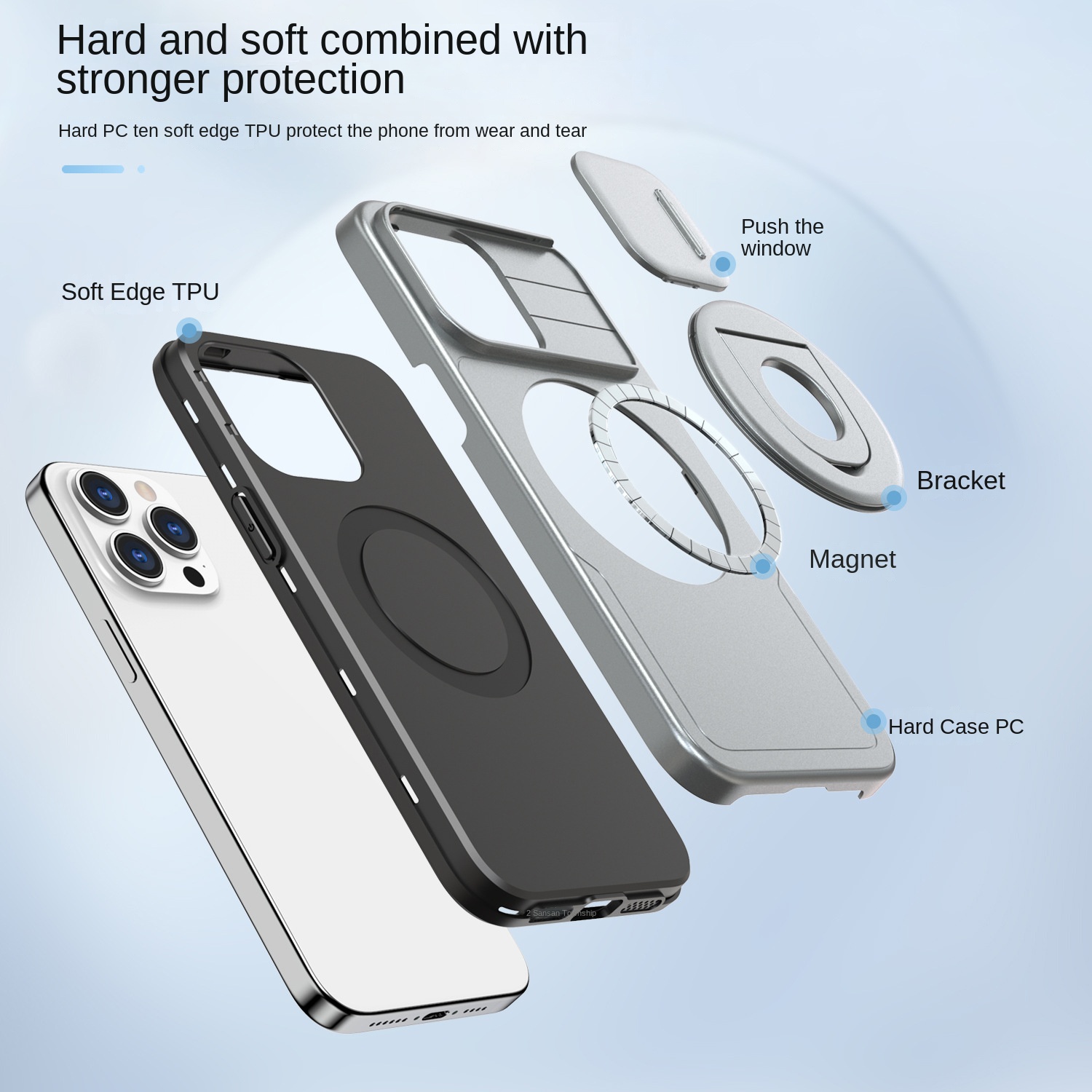 Magnetic Phone Case with Ring Stand