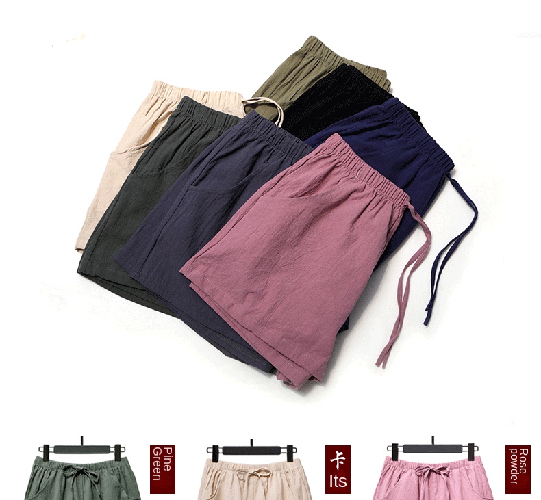 High Waist Linen Shorts