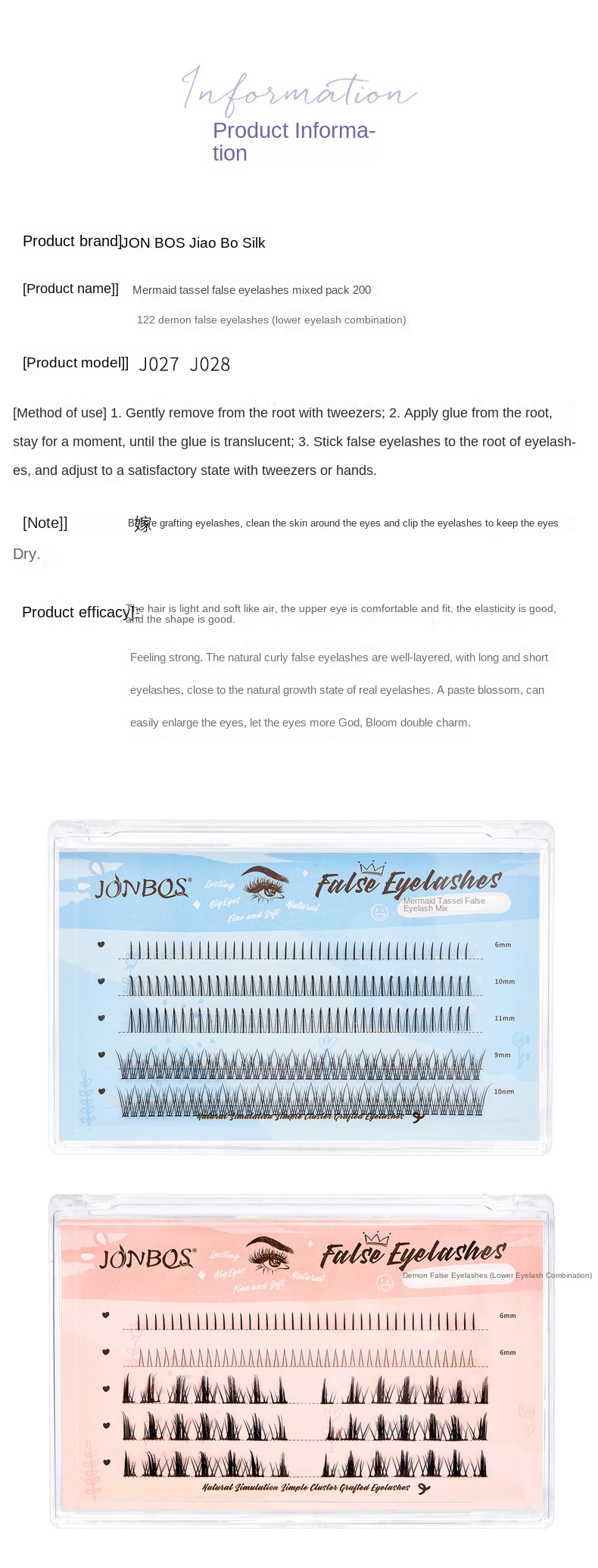 JONBOS Mermaid Demon False Eyelashes