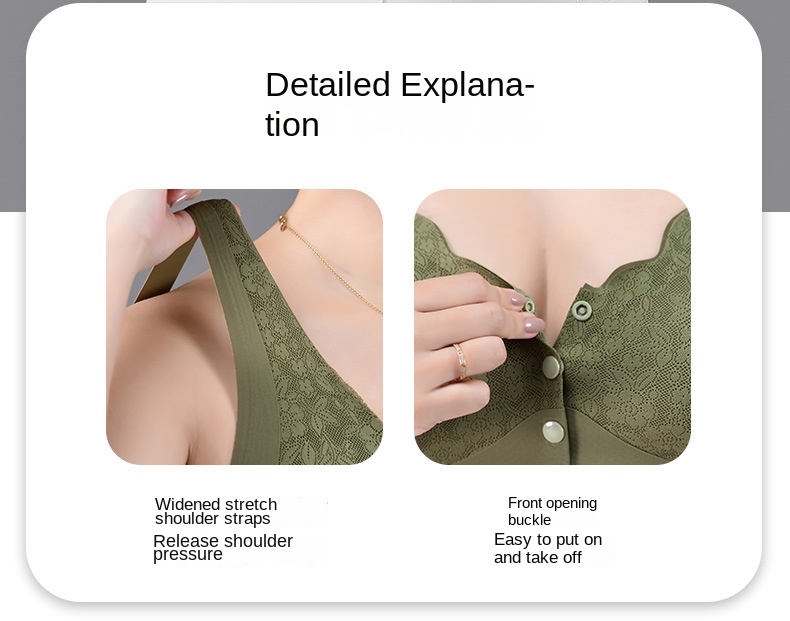 Lace Gathered Plus Size Bra