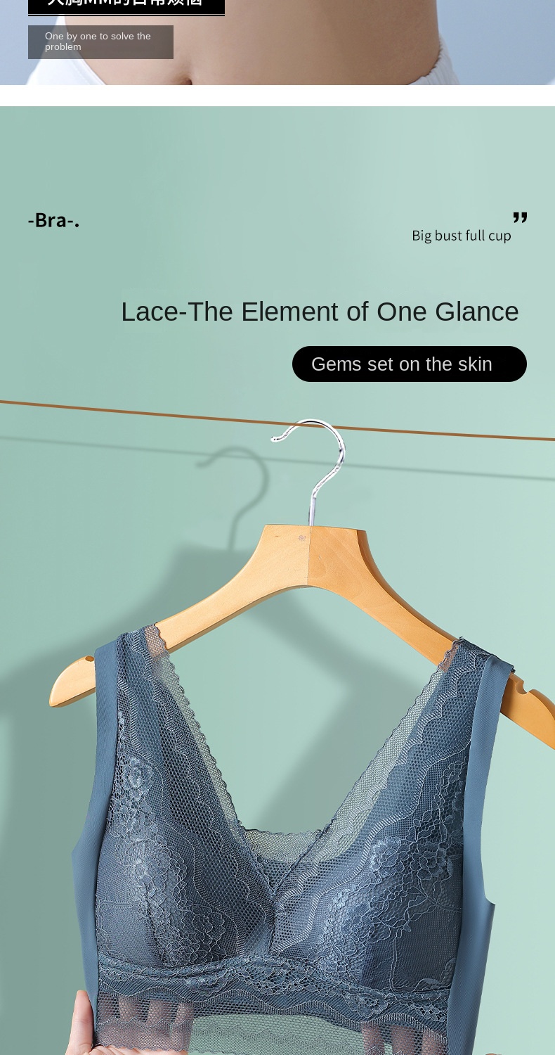 Lace Back Wrap Bra - Wireless, Plus Size