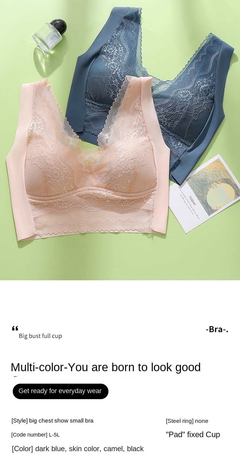 Lace Back Wrap Bra - Wireless, Plus Size