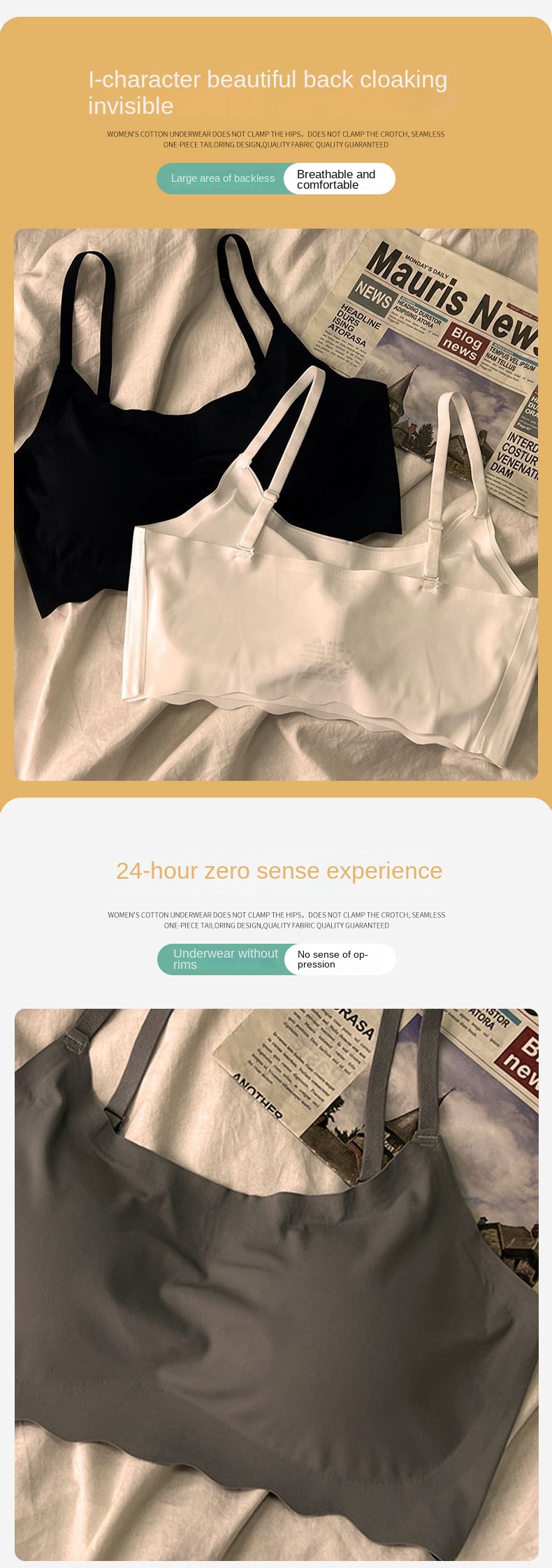 Invisible Sports Backless Bra Camisole