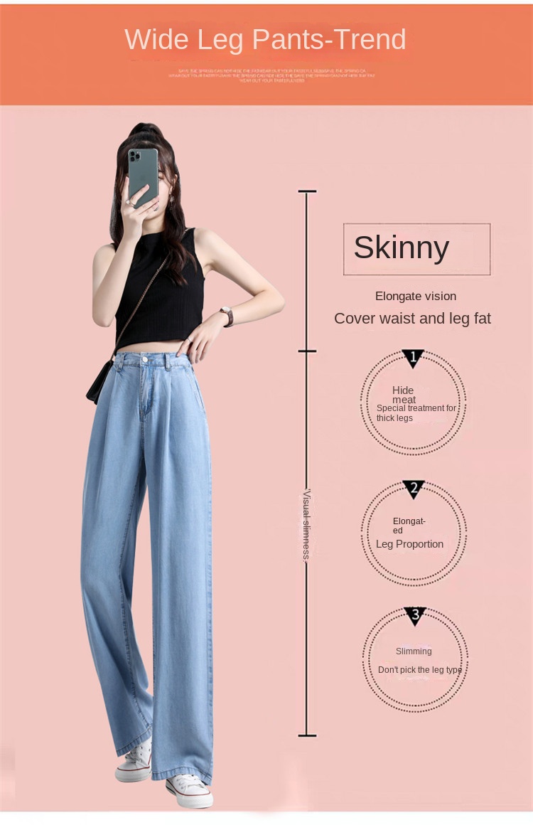 High-Waist Wide-Leg Denim Pants for Women