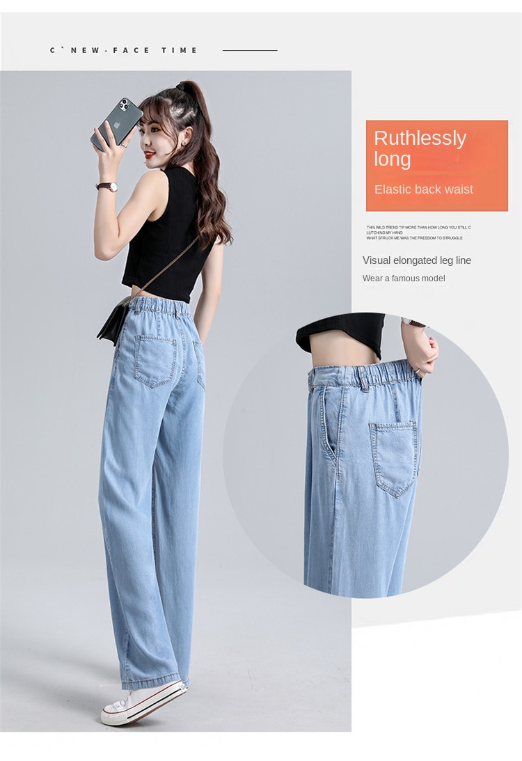 High-Waist Wide-Leg Denim Pants for Women