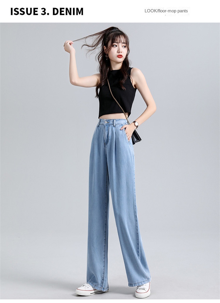 High-Waist Wide-Leg Denim Pants for Women
