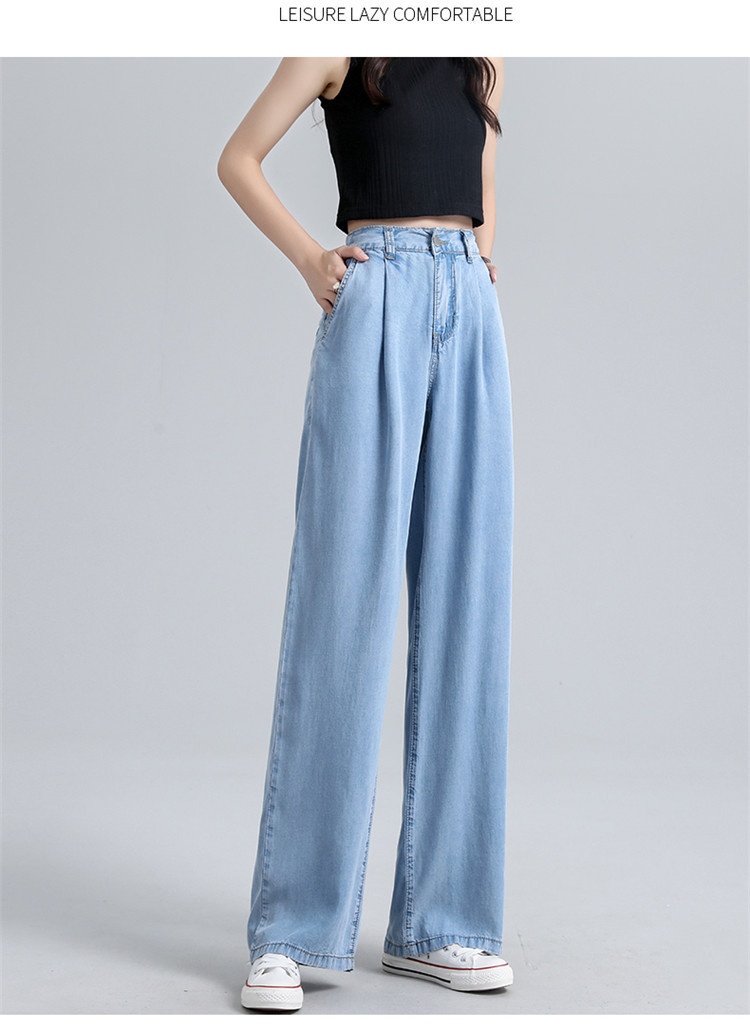 High-Waist Wide-Leg Denim Pants for Women