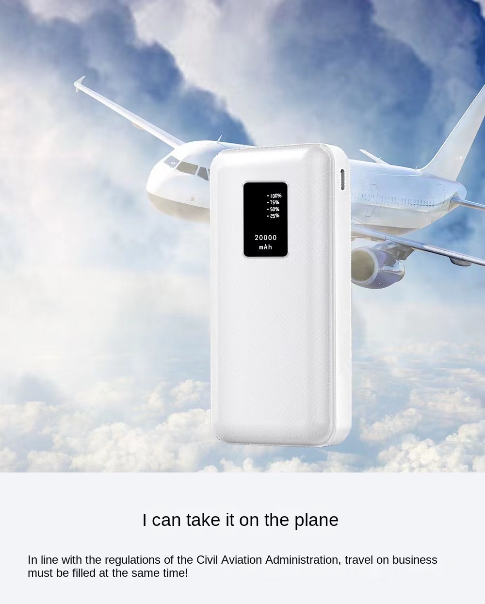 20,000mAh Portable Power Bank Display