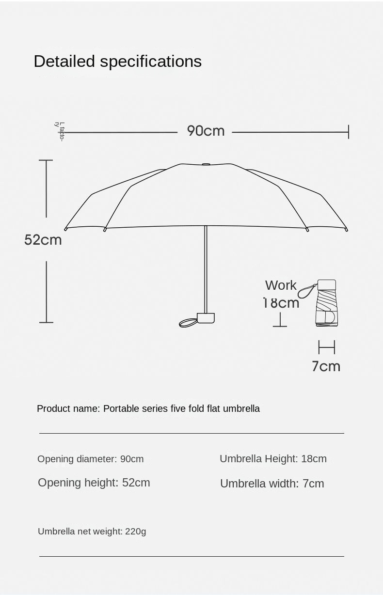 Portable UV Protection Mini Umbrella