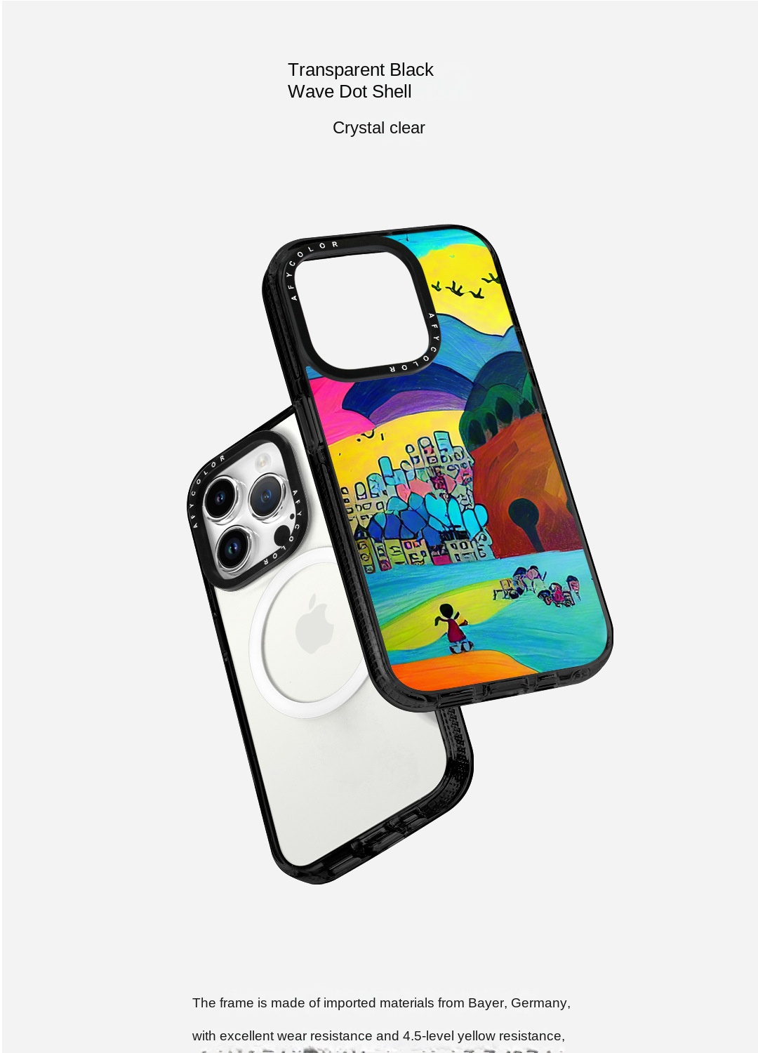Magnetic Black iPhone Case, Compatible with iPhone 15 and 14