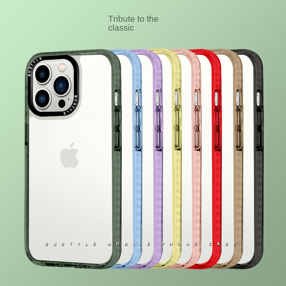 iPhone15ProMax TPE Phone Case Black 3-in-1 Anti-Shock Transparent Shell