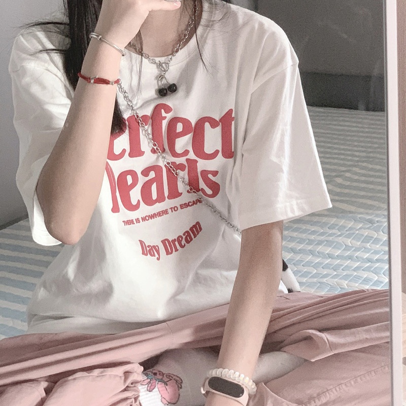 Summer Cartoon Print Loose Fit Short Sleeve Tee