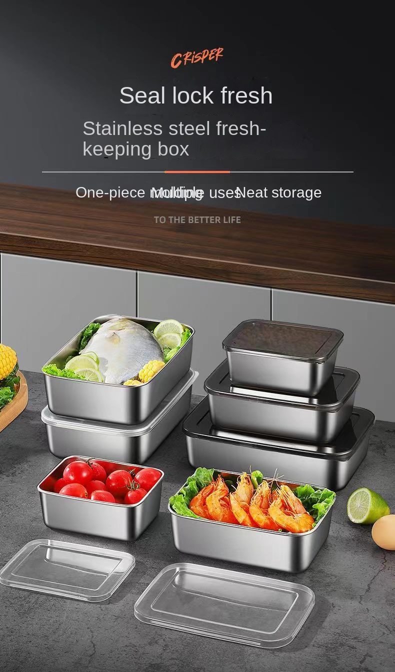 Stainless Steel Fresh-keeping Box with Lid