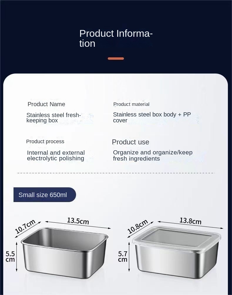 Stainless Steel Fresh-keeping Box with Lid