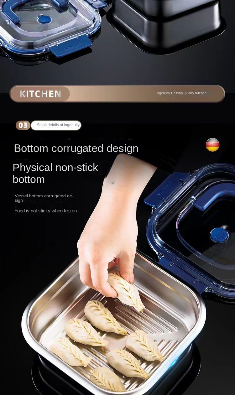 Stainless Steel Square Lunch Box with Lid
