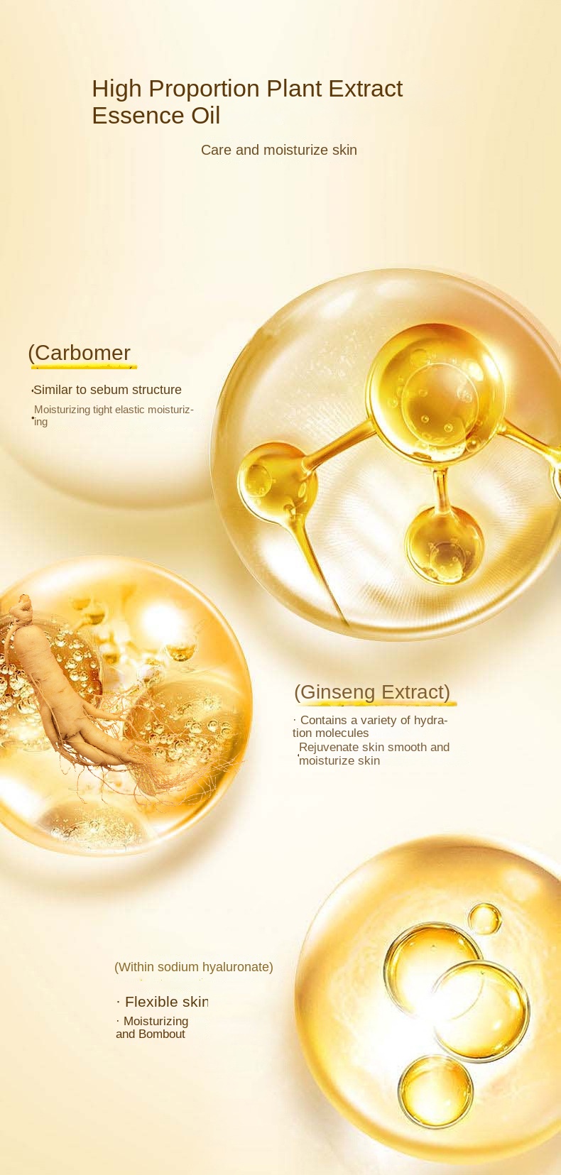 Ginseng Essence Serum for Anti-Aging, Wrinkle Reduction, Firming, and Hydration