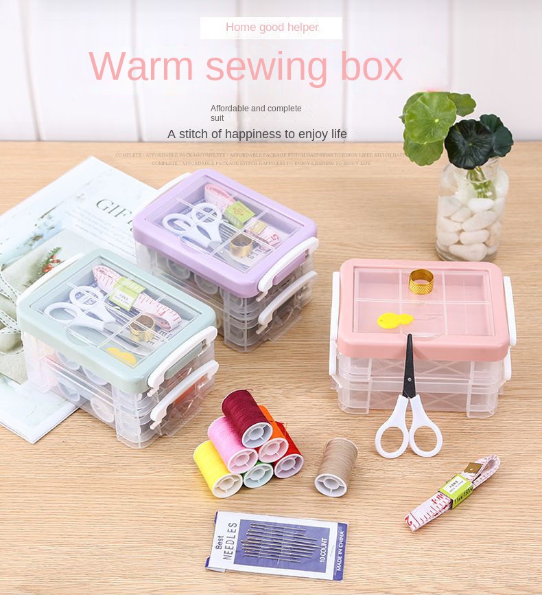 Portable 3-Layer Sewing Kit Set