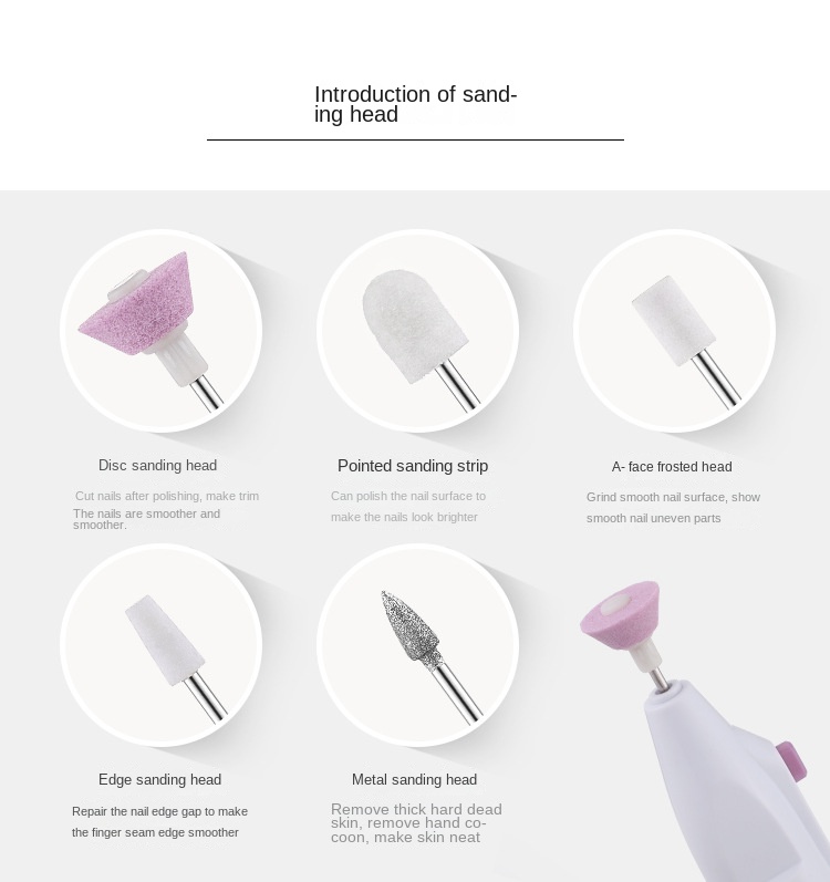 Mini Electric Nail File with 5 Grinding Heads