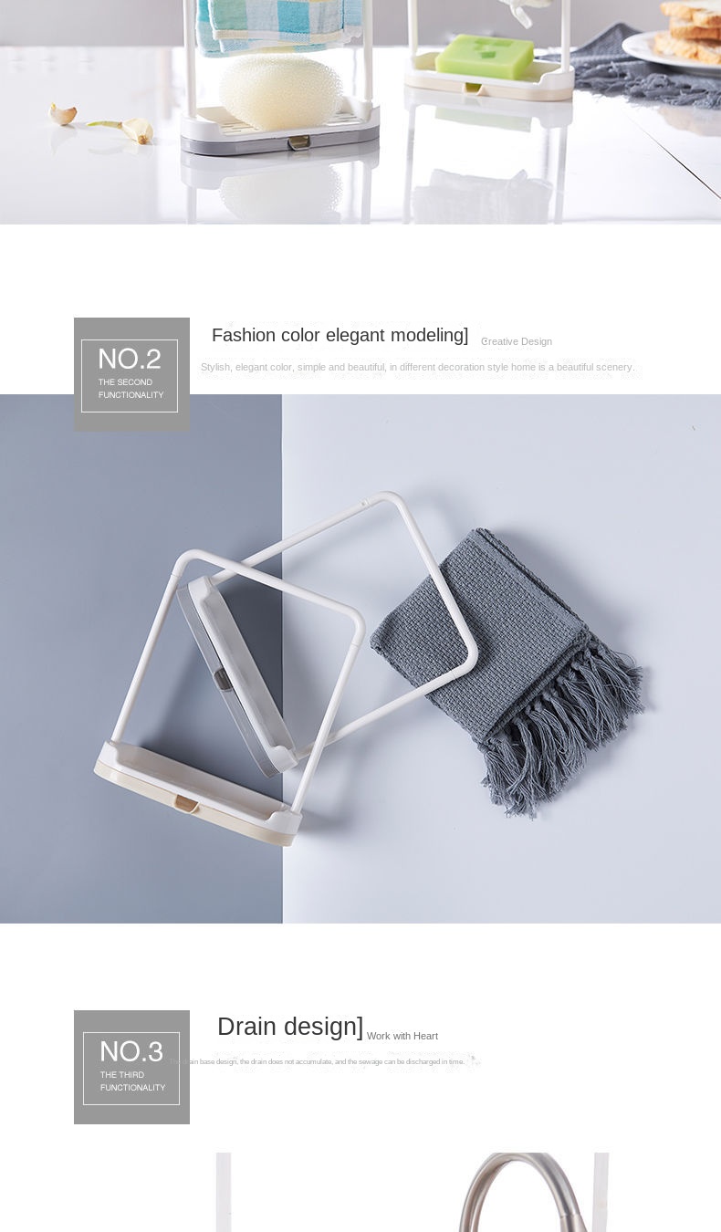 Kitchen Double Layer Dishcloth Rack