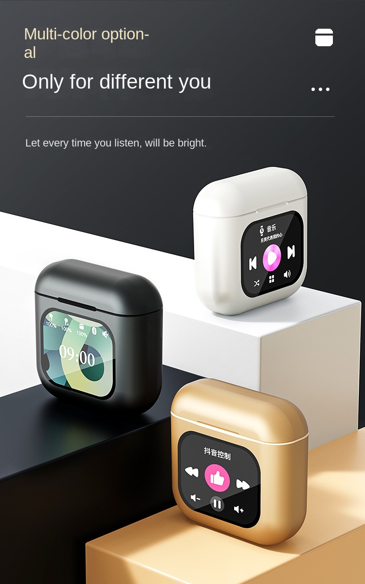 Wireless Screen Display Bluetooth Earbuds with MP3