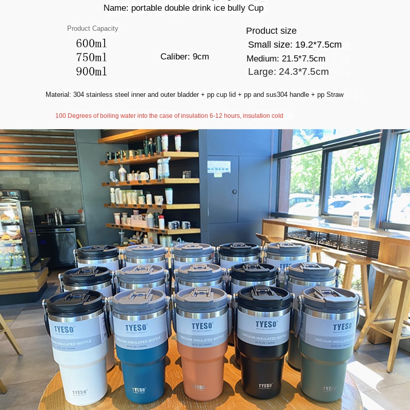 TYESO Double-Wall Insulated Travel Mug