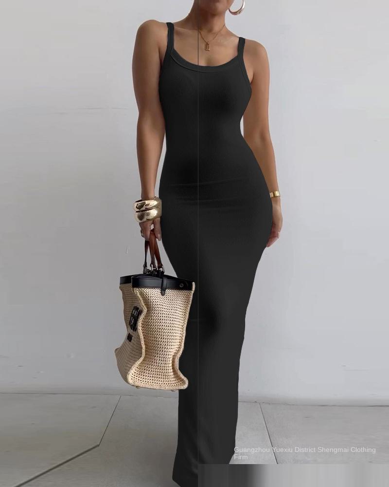 Casual Comfortable Cotton Knit Maxi Dress