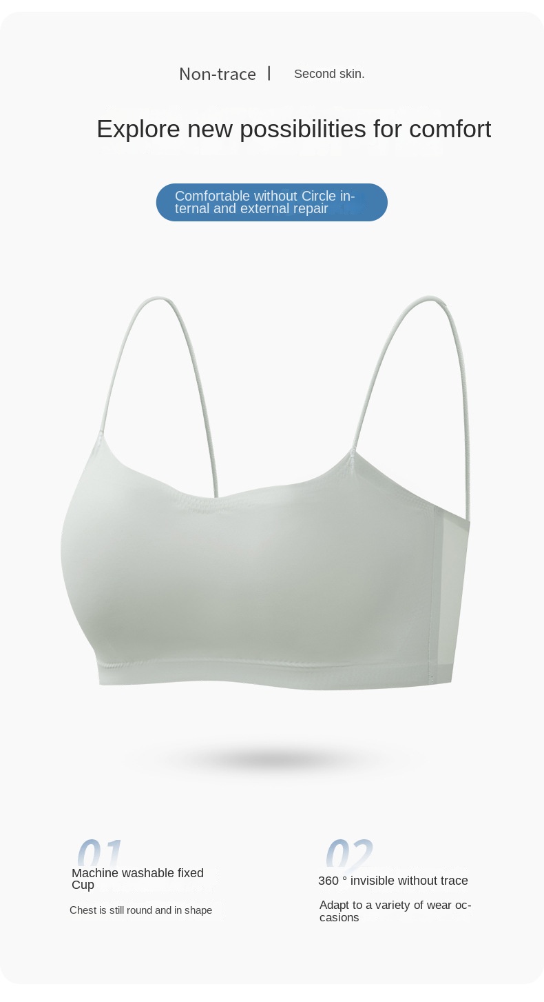 Youthful Invisible Strap Soft Support Seamless Sports Bra
