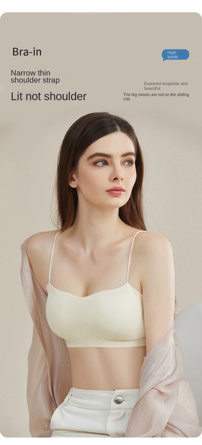 Youthful Invisible Strap Soft Support Seamless Sports Bra