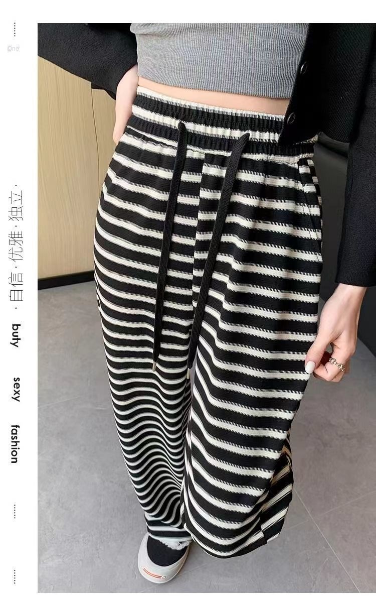 Stripe Casual Palazzo Pants for Women