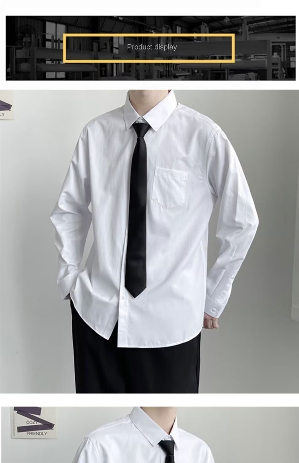Japanese Style Trendy White Long Sleeve Shirt for Men, Versatile and Relaxed Solid Color Couple's Outfit, Round Neck Sweater for Men, New Autumn Style, Casual and Trendy Solid Color Thin Sweatshirt, Korean Style COZY FRIENDLY FASHION STYLE 2021 NEW ARRIVALS AVAILABLE IN COLORS SIZE CHART SIZE WAIST HIP LEG LENGTH S 72 105 48 96 M 76 109 49 98 L 80 113 50 100 XL 84 117 51 102 2XL 88 121 52 104 3XL 92 125 53 106 Unit: CM SIZE CHART DATA FOR REFERENCE ONLY, DUE TO MANUAL MEASUREMENT, THERE MAY BE A DEVIATION OF ABOUT 1-3CM DESIGN HIGHLIGHTS SIZE RECOMMENDATION S M Suitable for wearing range Suitable for wearing range Height(CM): 155-160 Height(CM): 160-170 Weight(KG): 43-45 Weight(KG): 45-55 L XL Suitable for wearing range Suitable for wearing range Height(CM): 170-175 Height(CM): 175-180 Weight(KG): 55-60 Weight(KG): 60-70 2XL 3XL Suitable for wearing range Suitable for wearing range Height(CM): 175-180 Height(CM): 175-185 Weight(KG): 70-76 Weight(KG): 76-80 PRODUCT DISPLAY COZY FRIENDLY TRENDY X COZY FRIENDLY DETAILS HIGHLIGHTS