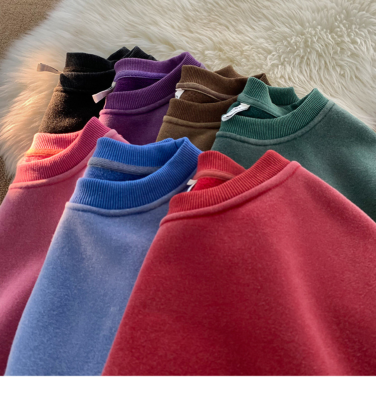 Cross-Border 550G Heavy Fleece Washed Sweatshirt